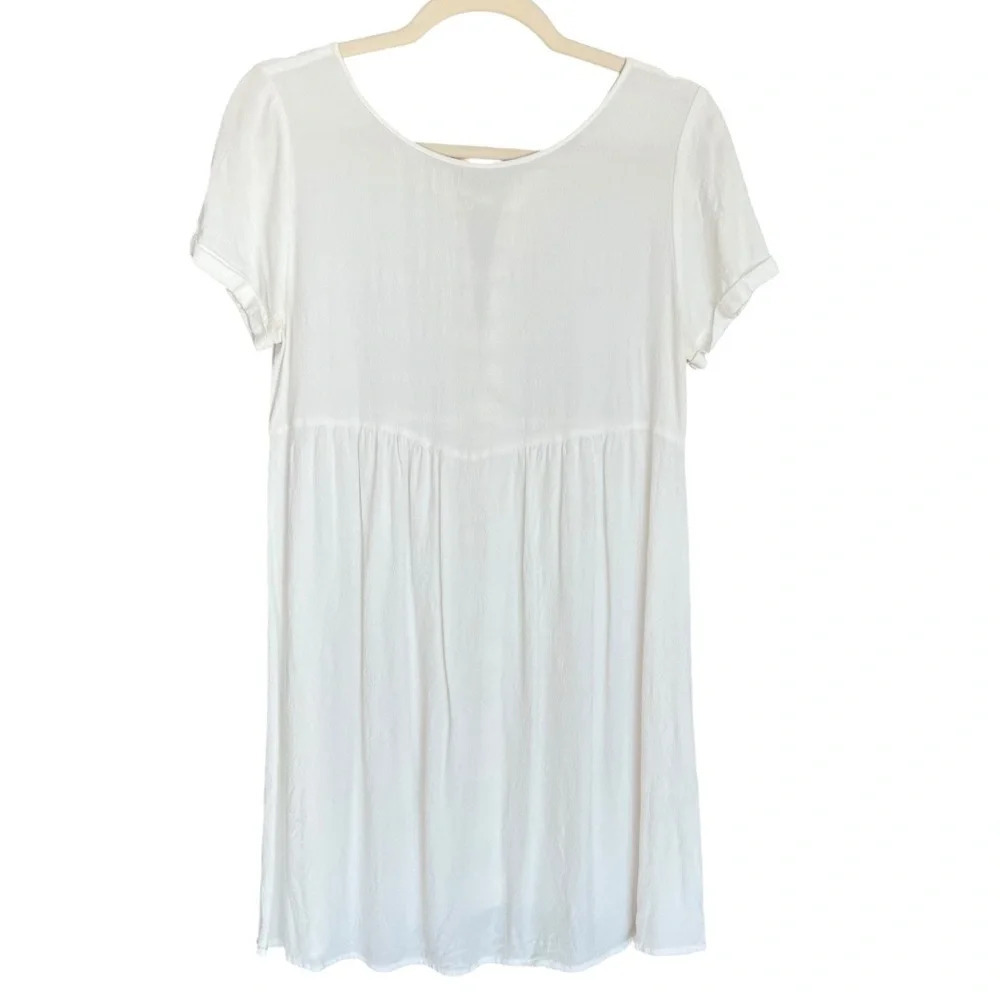Ba&sh Portsmouth Lace Up Mini Dress Ivory Small Minimalist French Contemporary